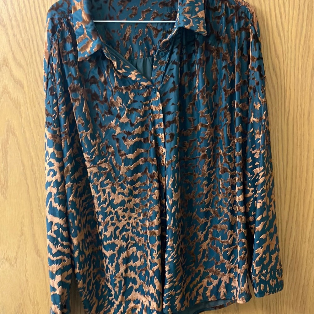Stylish Women's Blue and Brown Top